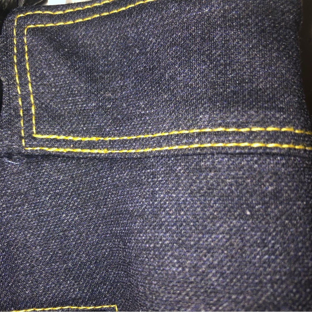 Tahari Navy Denim Flexible Waist Zipper Pointe Knit Pants - Picture 4 of 15